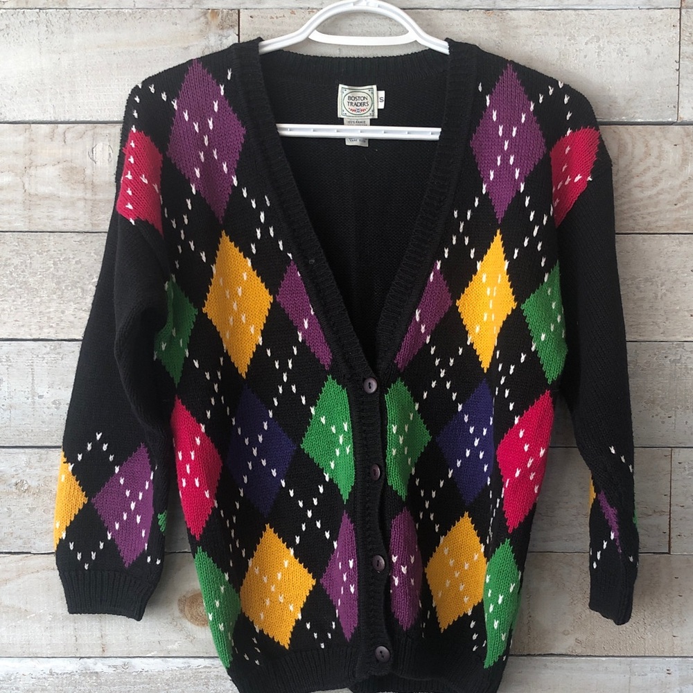 Boston Traders Argyle Cardigan